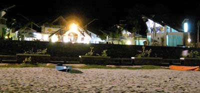 Acuatico Beach at nightime