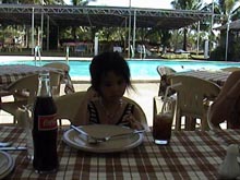 Angel having meal at Lago de Oro 