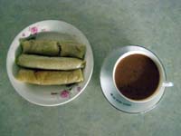 Fried suman with hot tablea chocolate Fried suman with hot tablea chocolate