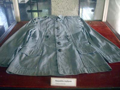 The Rayadillo Uniforn at Malvar Museum